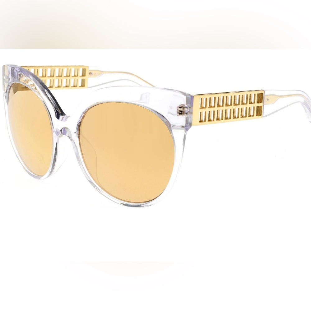 Linda Farrow 388 Clear Yellow Gold oversized Sunglasses